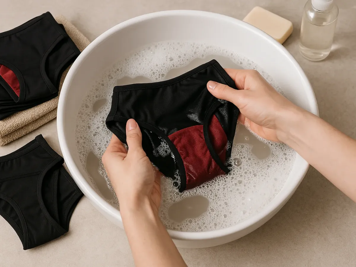 Bragas menstruales limpias