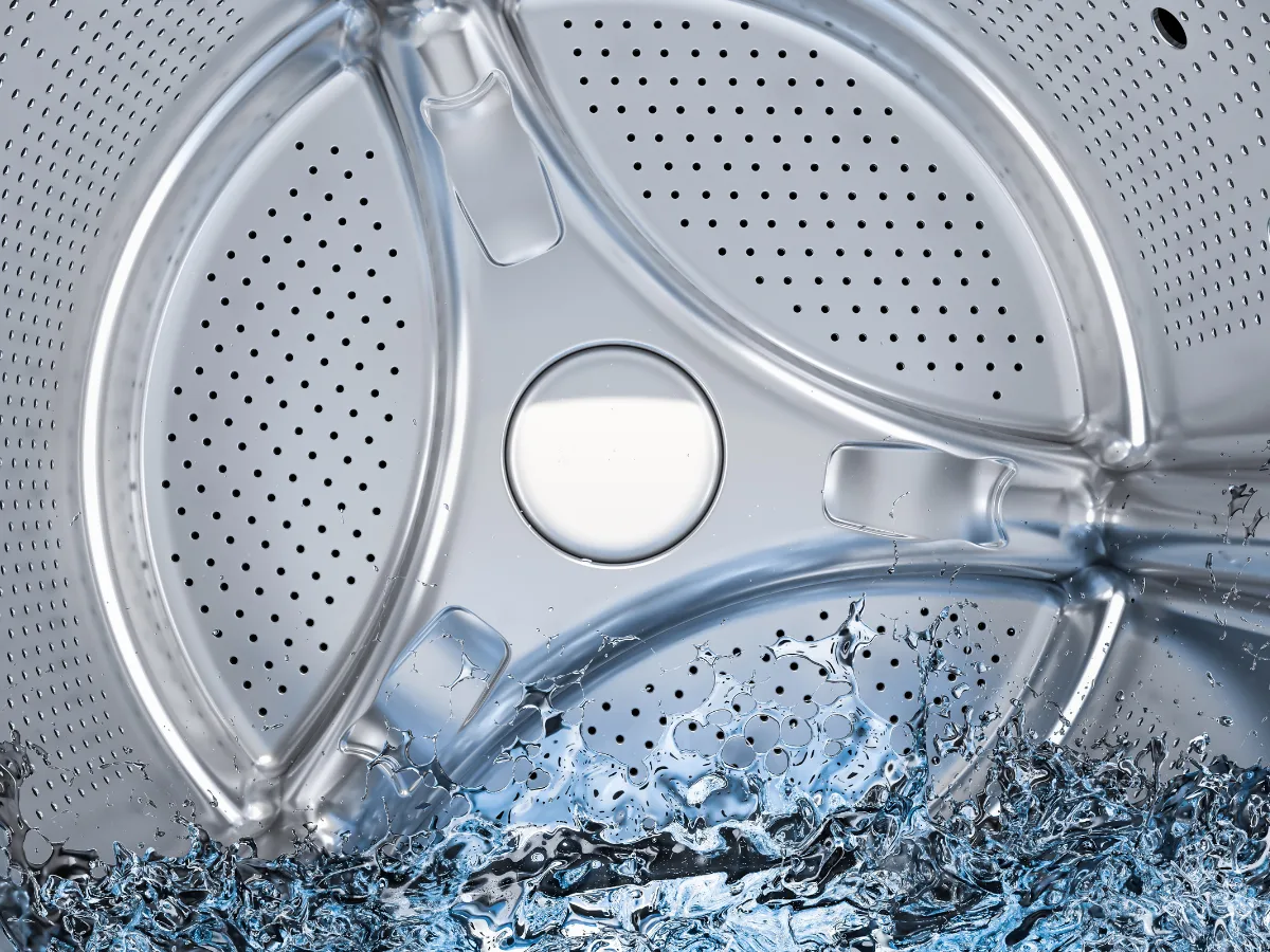 Visual comparison of water consumption between old and modern washing machines