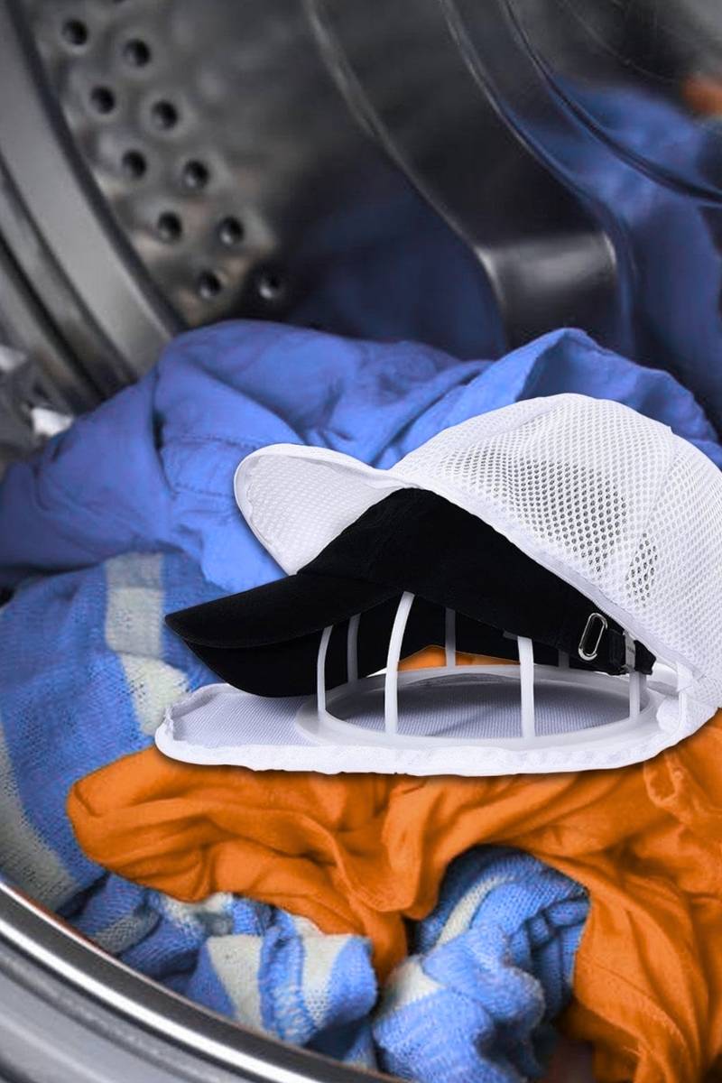Washing process to clean a cap