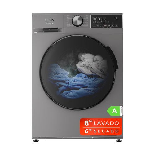 Secadora Evvo Nova Lavadora Secadora 8kg/6kg Inox