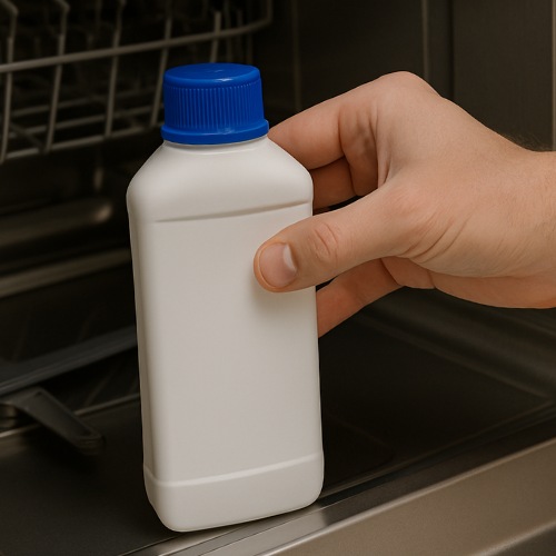 Botella de producto limpia-máquinas para lavavajillas