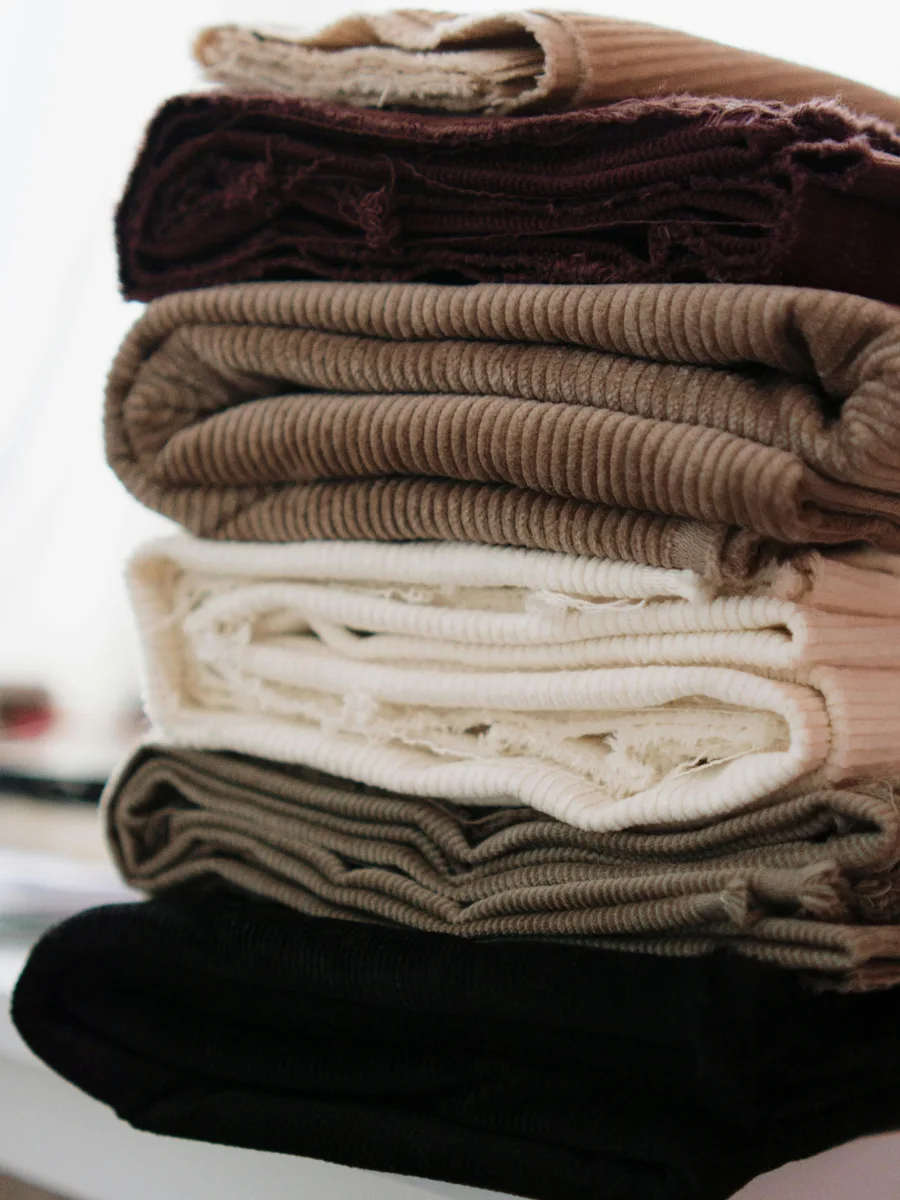 Dry clothes freshly folded